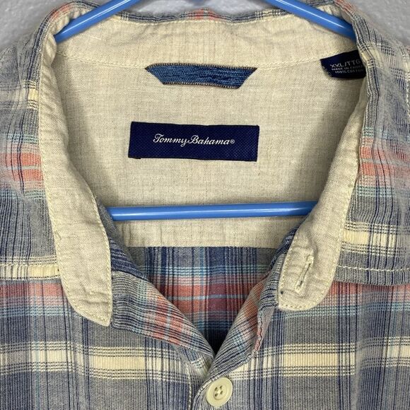 Tommy Bahama Pastel Pink Blue Soft Button Up Collared Shirt Size XXL - Picture 2 of 12
